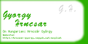 gyorgy hrncsar business card